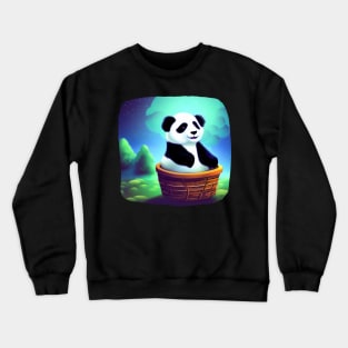 Panda Stranded in new Planet - Adorable Panda Crewneck Sweatshirt